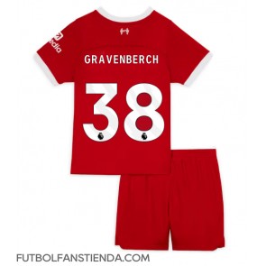 Liverpool Ryan Gravenberch #38 Primera Equipación Niños 2023-24 Manga Corta (+ Pantalones cortos)